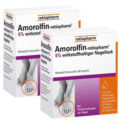Amorolfin-ratiopharm 5 % wirkstoffhaltiger Nagellack Doppelpack 2x5 ml Wirkstoffhaltiger Image
