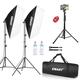 EMART Softbox Lighting Kit with Tripod Stand, 20"x28"/50x70cm Portable Soft Box Light For Photo Video Studio Recording Filming YouTube Portrait Shooting