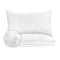 Elegant Comfort Diamond Stiched Premium Hotel Quality Quilted Goose-Down Alternative Plush Bed Pillows for Side Back & Stomach Sleepers, 2-Pack, Standard/Queen, White 2 Count