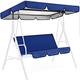 Patio Swing Cover Set, Hammock Cushion for Garden Chair 3 Seater Patio Swing Canopy Top Cover Set Waterproof Swing Seat Pads