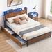 17 Stories Madiyson Storage Platform Bed Wood & Upholstered/ in Brown | 42 H x 52.3 W x 80.8 D in | Wayfair 5626FA87E13949D18837AC3AF3B7B466