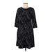 Neiman Marcus Cocktail Dress - A-Line High Neck 3/4 sleeves: Black Dresses - Women's Size 8