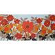 Vintage Tablecloth: Funky Vintage 1970s Orange and White Flower Power Round Tablecloth