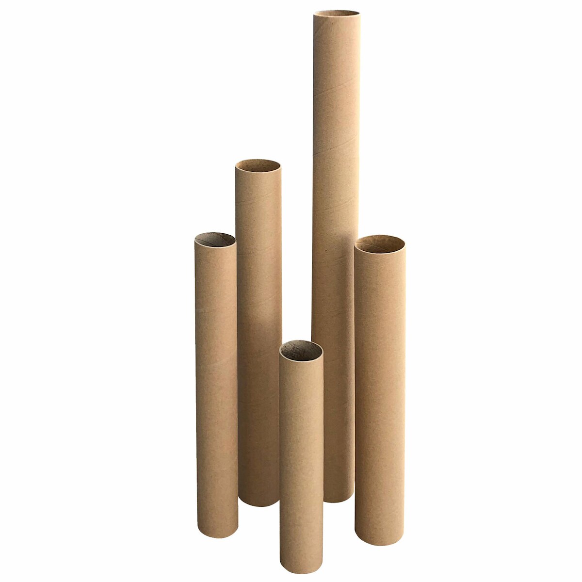 VEPATIM 25x Versandrohre Versandhülsen rund 63 x 640 mm braun ohne Deckel | Format A2 A1 Image