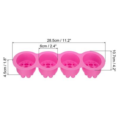 4 Compartments Silicone Massage Soap Mold, Bar Soap Mold