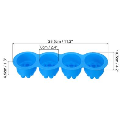 4 Compartments Silicone Massage Soap Mold, Bar Soap Mold