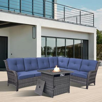 Wicker Outdoor Patio Furniture Sets with Fire Pit Table