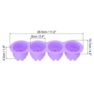 4 Compartments Silicone Massage Soap Mold, Bar Soap Mold