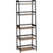 Ladder Shelf, 5 Tier Black Bookshelf, Modern Open Bookcase for Bedroom, Living Room, Office, Brown