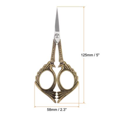 2pcs 5" Stainless Steel Vintage Bird Style Embroidery Sewing Scissors