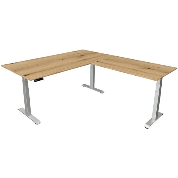 Kerkmann Schreibtisch höhenverstellbar (elektrisch) »Move 4« 200 cm T-Fuß 90°-Winkel braun, 200x129x80 cm