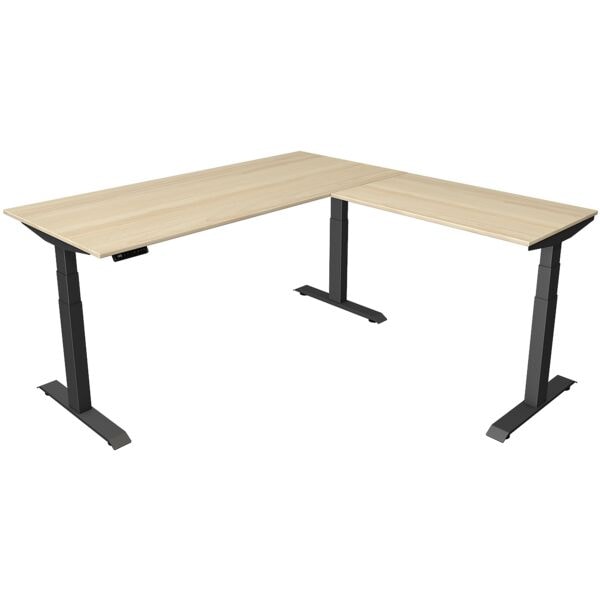 Kerkmann Schreibtisch höhenverstellbar (elektrisch) »Move 4« 180 cm T-Fuß 90°-Winkel braun, 180x129x80 cm