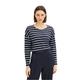 TOM TAILOR Damen Langarmshirt mit Streifen, 31540 - Navy Offwhite Stripe, XXXL