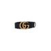 Belt Gold Double G Buckle Leather 397660 4cm (GGB1001) - Black - Gucci Belts
