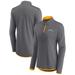 Women's Fanatics Branded Gray Los Angeles Chargers Corner Long Sleeve 1/4 Zip Top