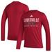 Men's adidas Red Louisville Cardinals Practice Basketball Pregame AEROREADY Long Sleeve T-Shirt