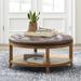 Montgomery Coffee Table Ottoman - Bonded Leather, Marbled Stone - Grandin Road