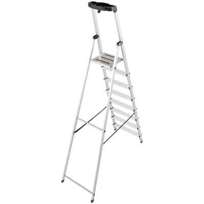 KRAUSE Stehleiter "Safety" Leitern Gr. B/H/L: 54 cm x 11 cm x 255 cm, grau (aluminiumfarben) Leitern