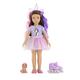 Corolle 9000600030 - Girls Luna Unicorn Set, Dressing Doll in Summer Outfit with Dog, with Headband, Earrings and Extra Wellington Boots, 28 cm Toy Doll with Vanilla Scent, from 4 Years