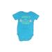 The Children's Place Short Sleeve Onesie: Blue Solid Bottoms - Size 9-12 Month