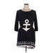 5th & Love Casual Dress - Mini Crew Neck 3/4 sleeves: Black Dresses - Women's Size X-Large