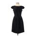 J.Crew Casual Dress - A-Line: Black Solid Dresses - Women's Size 2 Petite
