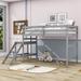 Harriet Bee Hehre Twin Wood Loft Bed w/ Platform in Gray | 59 H x 42 W x 98 D in | Wayfair 7174B7AD3AC2409EA7D9A50CD0FFD6B6