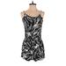 H&M Romper Scoop Neck Sleeveless: Black Tropical Rompers - Women's Size 13