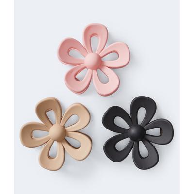 Aeropostale Womens' Large Flower Claw Hair Clip 3-Pack - Multi-colored - Size One Size - Cotton