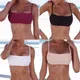 Haut de bikini uni pour femmes vêtements de plage pour filles vêtements de bain féminins