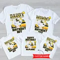 T-shirt d'anniversaire Machinery Truck pour enfants vêtements assortis pour la famille t-shirt de