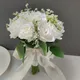 Bouquet de Fleurs Artificielles Blanches pour Demoiselles d'Honneur Accessoires de Mariage