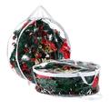 1 Pack Christmas Wreath Storage Container 30 Inch Clear Wreath Storage Bag Plastic Wreath Bag with Dual Zippers and Handles for Xmas Seasonal Thanksgiving Holiday Artificial Wreath Storage