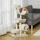 Pawhut Cat Tree For Indoor Cats Kitten Pet Scratching Post Perch Activity Center Scratcher Climb Post Play House Arch With Tunnel