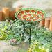 12 Mosaic Bird Bath With Stand & Seed Dish Set Ladybug