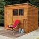 Forest Garden 8X6 Larchlap Pent Overlap Wooden Shed With Assembly Service Base Included