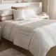 Chartwell Como Striped Cream & Salmon Pink Double Bed Cover Set