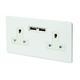 Varilight 13A White Double Usb Socket