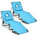 Costway 2 PCS Beach Chaise Lounge Chair with Face Hole Pillows & Adjustable Backrest