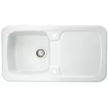 Astracast Aquitaine 1 Bowl White Gloss Ceramic Sink & Drainer