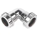 Floplast Chrome Effect Compression 90° Waste Pipe Bend (Dia)32mm