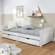 Berkfield Day Bed With 2 Drawers Irun White 90X200 Cm Solid Wood Pine