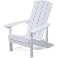 Royalcraft Adirondack Chairs Outdoor Weather Resistant Plastic Fire Pit Chairs 350 LBS Patio Adirondack Chair for Easy Assembly White