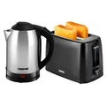 Geepas Electric Kettle & 2 Slice Bread Toaster Kitchen Set 1500W 1.8L Stainless Steel Cordless Jug Kettle