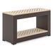 Afuera Living Traditional Palm Springs Rattan Outdoor Sofa Table in Brown