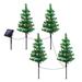 PRINxy Upgraded 4-Pack 120 LED Solar Christmas Garden Stake Lights Outdoor Waterproof Solar Xmas Tree Yard Stake Christmas Lights For Christmas Decorations Green