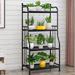 Plant Stand 4 Tier Metal Plant Stand Flower Pots Holder Storage Shelf Flower Stand Plant Display for Indoors and Outdoors Metal Black