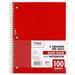 Mead Spiral Notebook 1-Subject Graph Ruled Paper 7-1/2 x 10-1/2 100 Sheets Red (05676AB5)