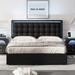 Nordic Queen Size Tufted Upholstered Platform Bed PU Storage Bed