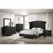 Sheridan 5 Piece Black Velvet Wingback Upholstered Tufted Panel Bedroom Set